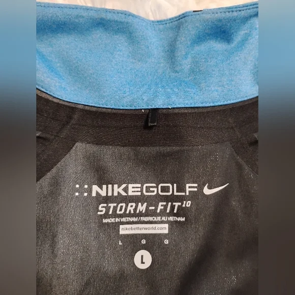 Men's Nike Golf Storm Fit Jacket Sz L Blue & Black - Picture 12 of 16